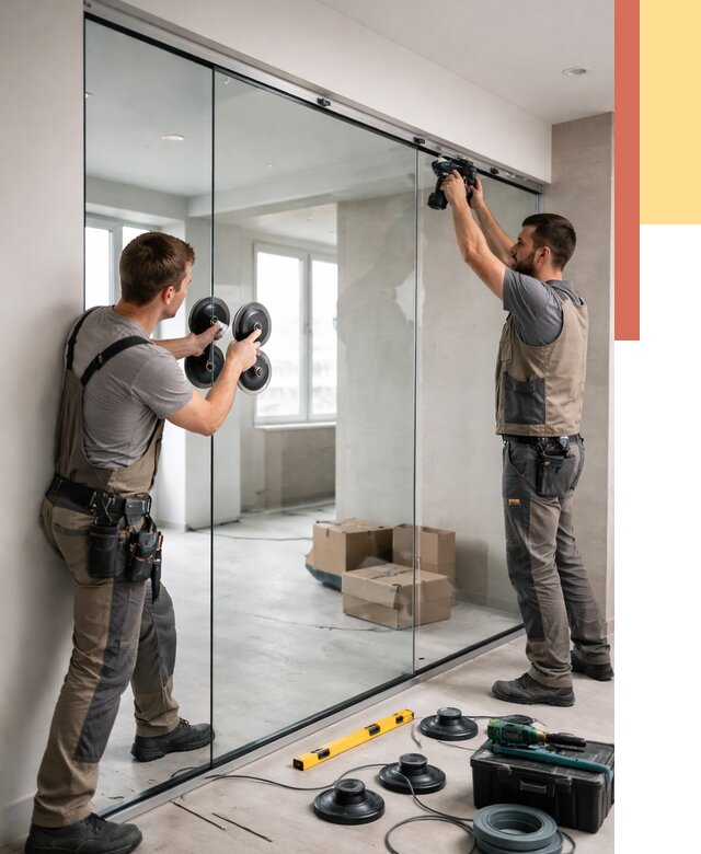 Монтаж стеклянных перегородок в Нефтекамске от 6674 руб. | ОТДЕЛОЧНИК-Нтк