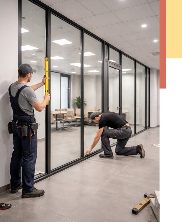 Каркасные стеклянные перегородки в Нефтекамске под ключ от 9447 руб. | ОТДЕЛОЧНИК-Нтк