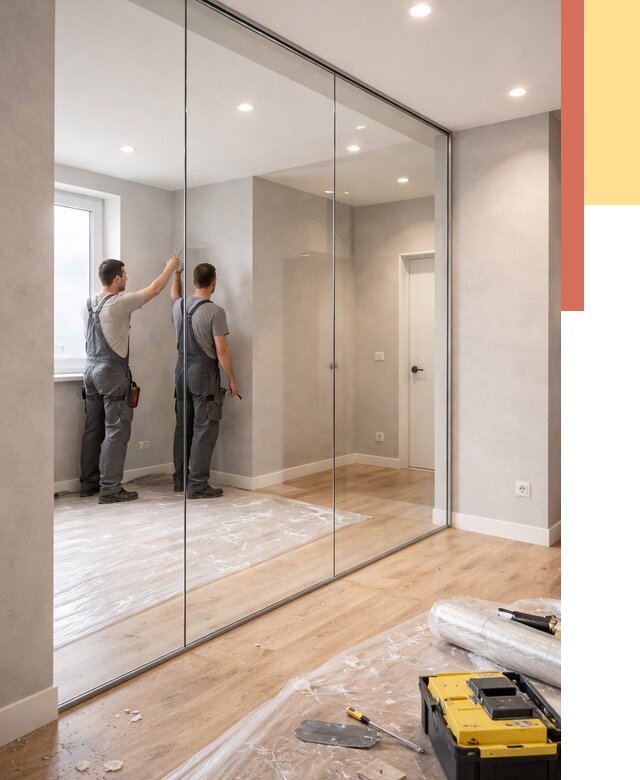 Безрамные стеклянные перегородки в Нефтекамске — монтаж от 9755 руб. | ОТДЕЛОЧНИК-Нтк