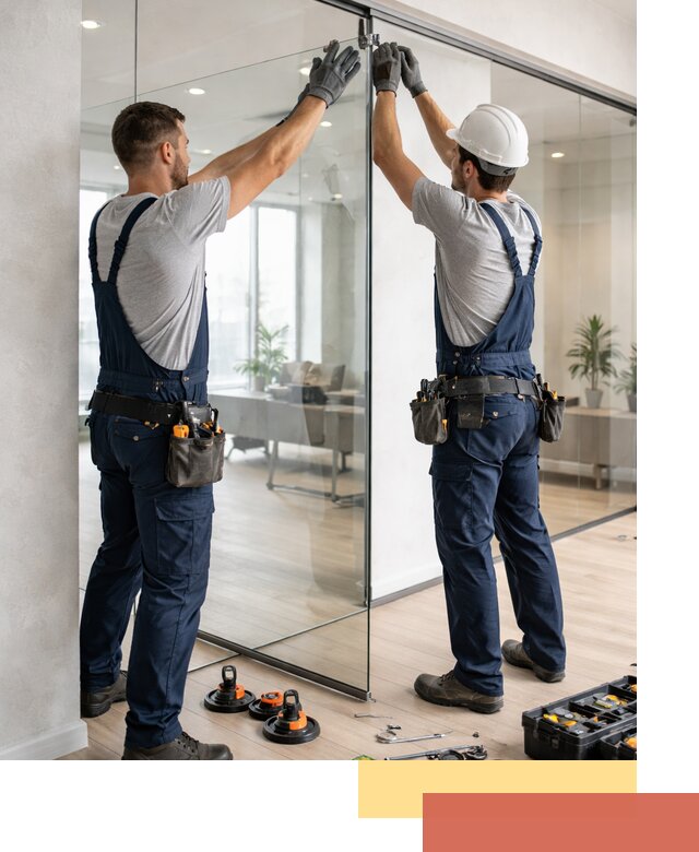 Безрамные стеклянные перегородки под ключ в Нефтекамске