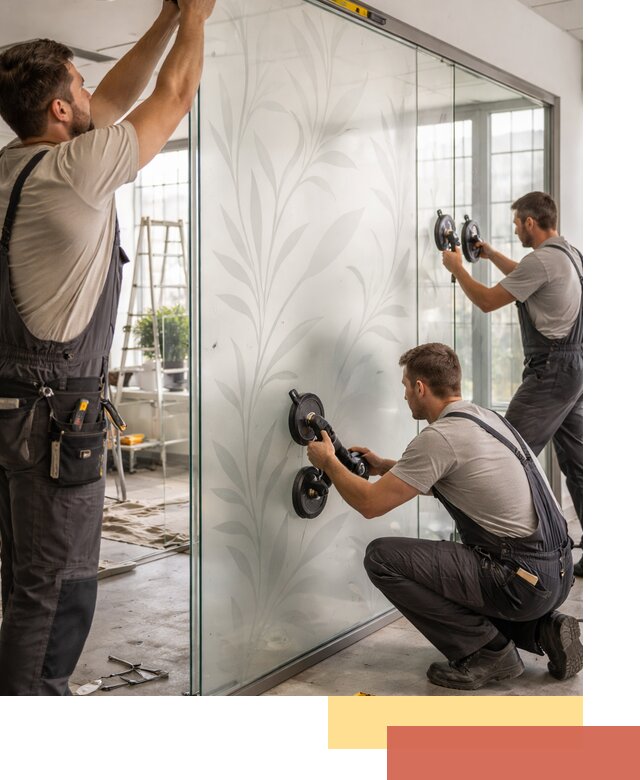 Стеклянные перегородки с рисунком на заказ в Нефтекамске