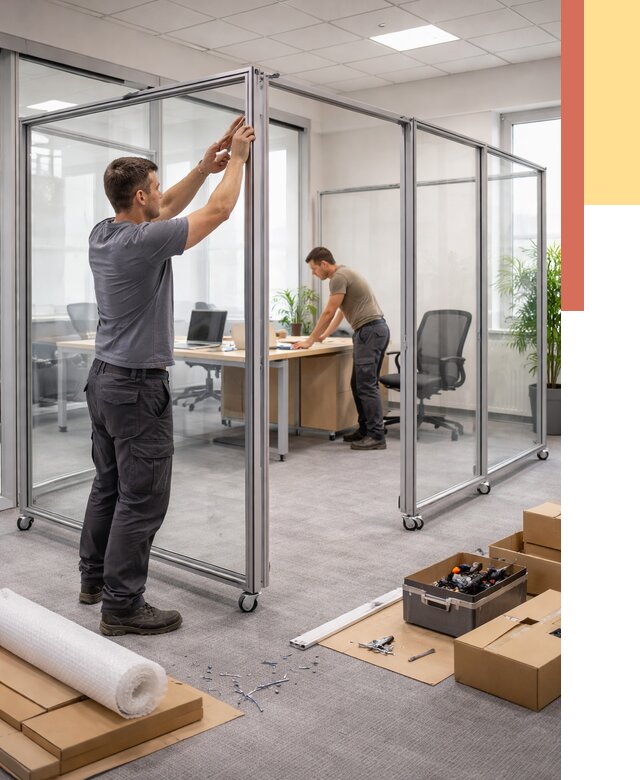 Мобильные офисные перегородки в Нефтекамске от 12835 руб. — установка под ключ | ОТДЕЛОЧНИК-Нтк