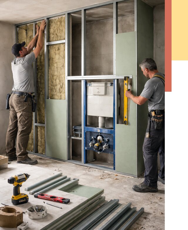 Установка сантехнических перегородок в Нефтекамске от 8728 руб. | ОТДЕЛОЧНИК-Нтк