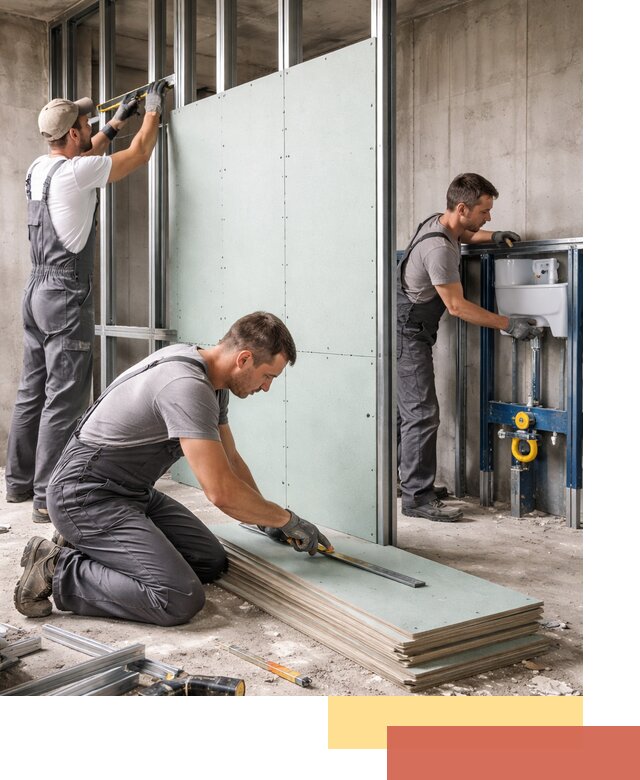 Монтаж и ремонт сантехнических перегородок в Нефтекамске