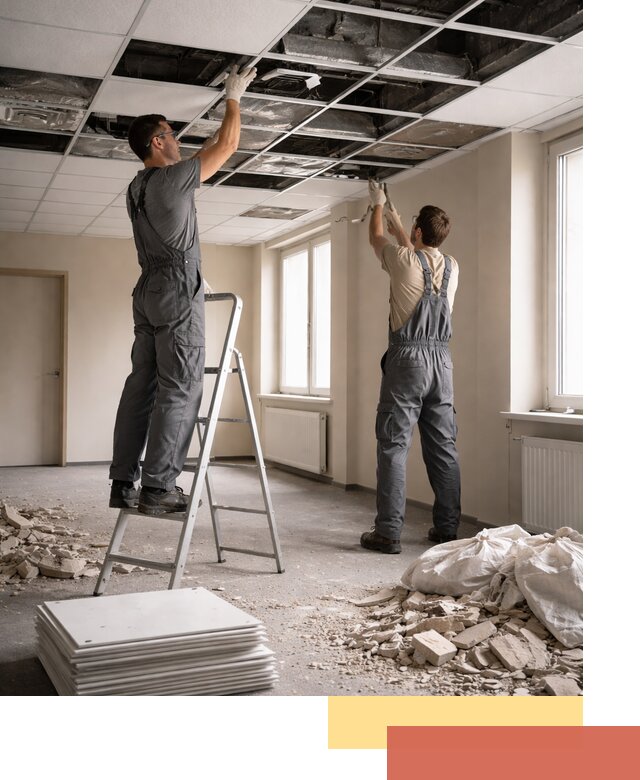 Демонтаж потолков Армстронг профессионально в Нефтекамске