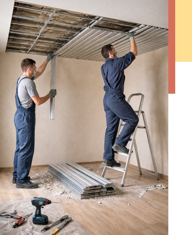 Демонтаж реечного потолка в Нефтекамске от 4621 руб. быстро и недорого | ОТДЕЛОЧНИК-Нтк