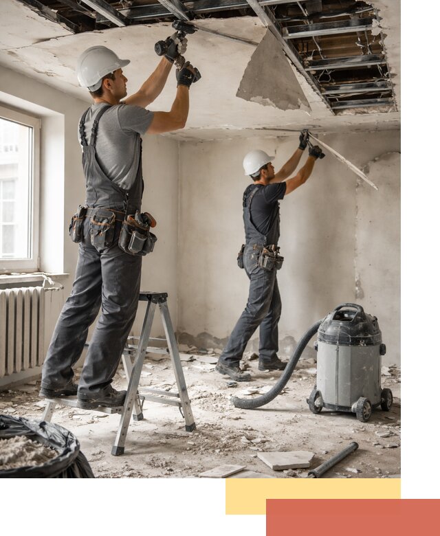 Демонтаж гипсокартонного потолка в Нефтекамске быстро и аккуратно