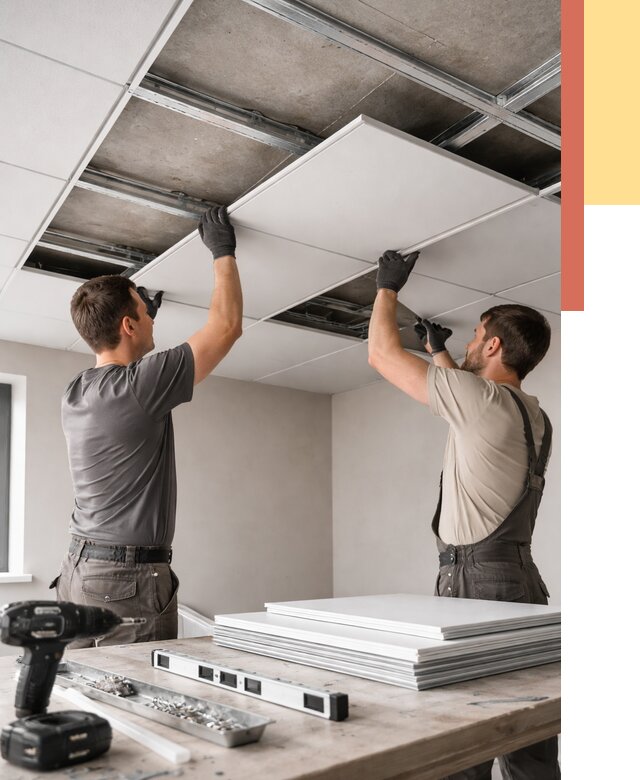 Монтаж кассетного потолка в Нефтекамске от 4621 руб/м2 — установка и сборка | ОТДЕЛОЧНИК-Нтк