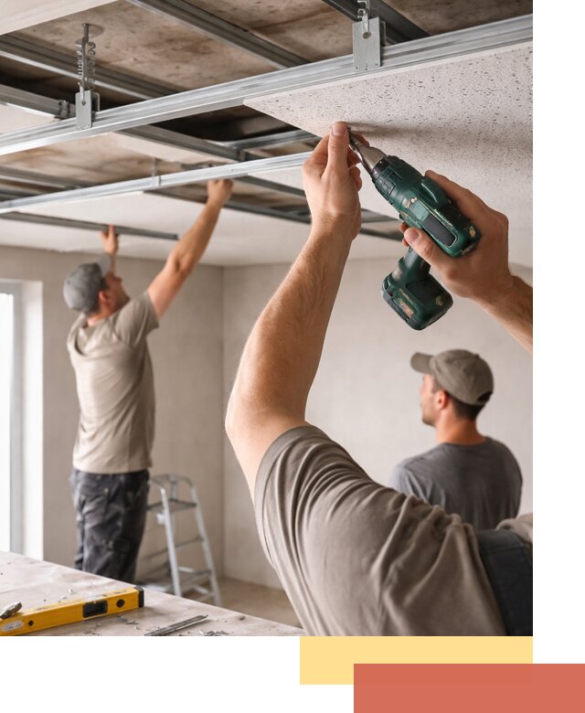 Монтаж акустического потолка в Нефтекамске под ключ