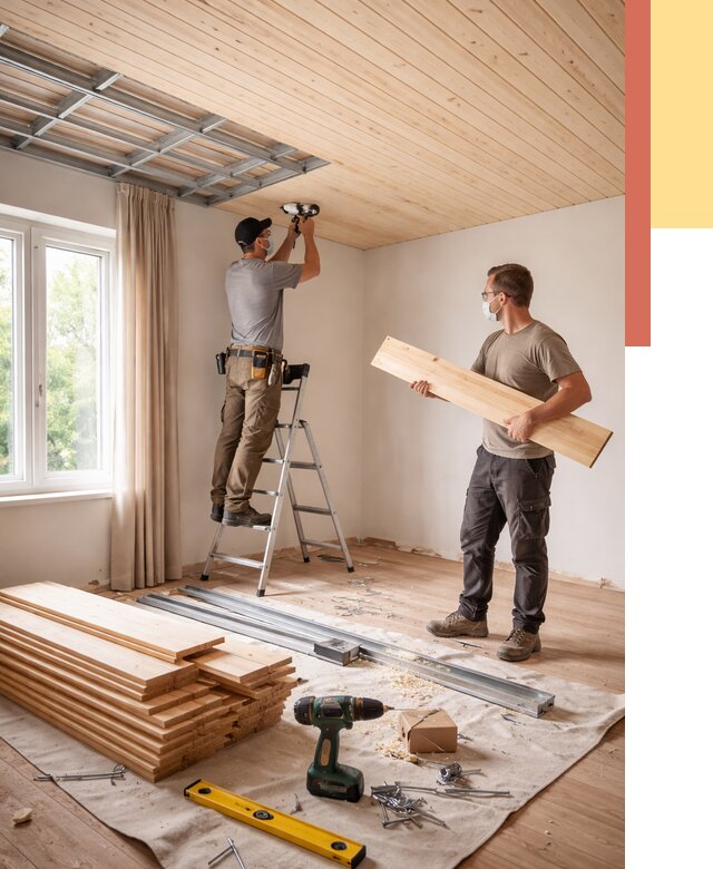 Монтаж потолка из вагонки в Нефтекамске от 6674 руб. | Быстро и недорого — ОТДЕЛОЧНИК-Нтк