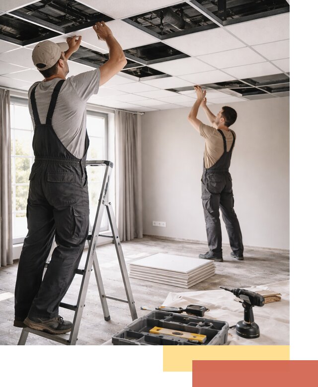 Замена плит подвесного потолка в Нефтекамске быстро и качественно