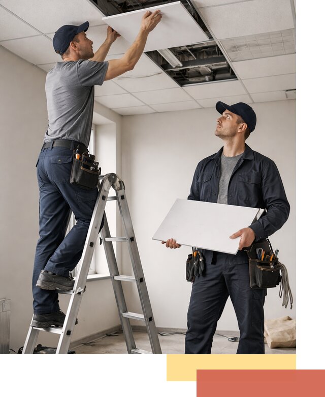 Обслуживание подвесного потолка в Нефтекамске — ремонт и чистка