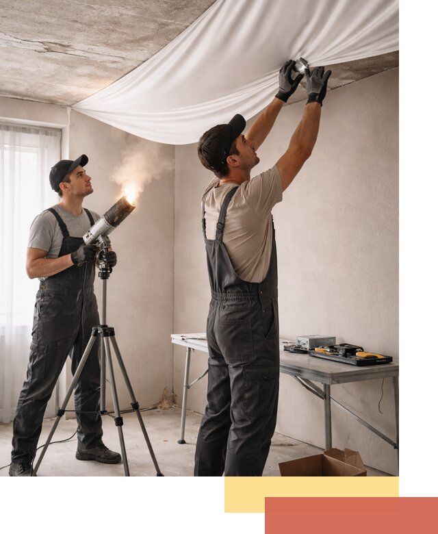 Установка натяжного потолка под ключ в Нефтекамске