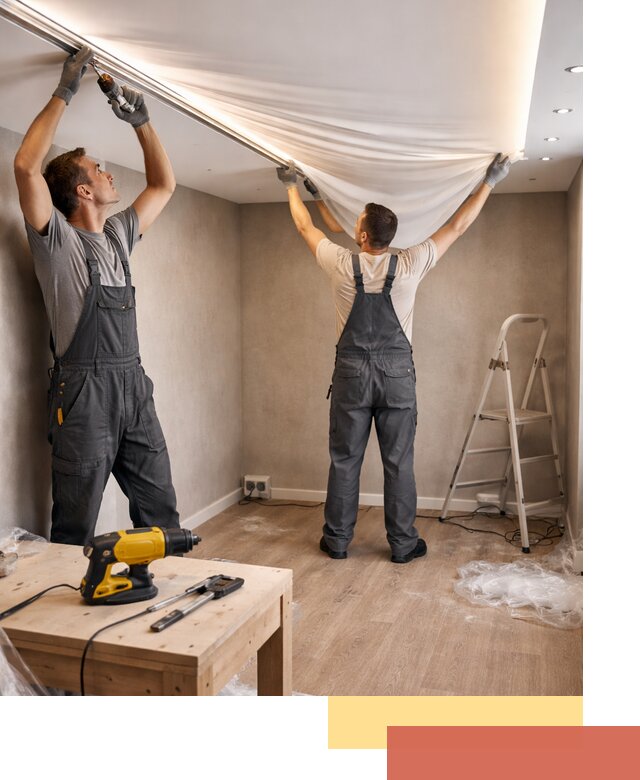 Монтаж натяжного потолка с подсветкой в Нефтекамске цена и сроки