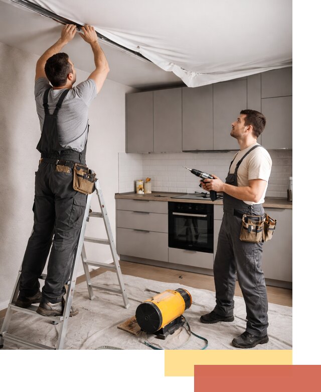 Монтаж натяжного потолка на кухне в Нефтекамске