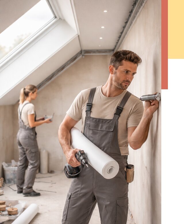 Монтаж натяжного потолка на мансарде в Нефтекамске от 3594 руб. | ОТДЕЛОЧНИК-Нтк