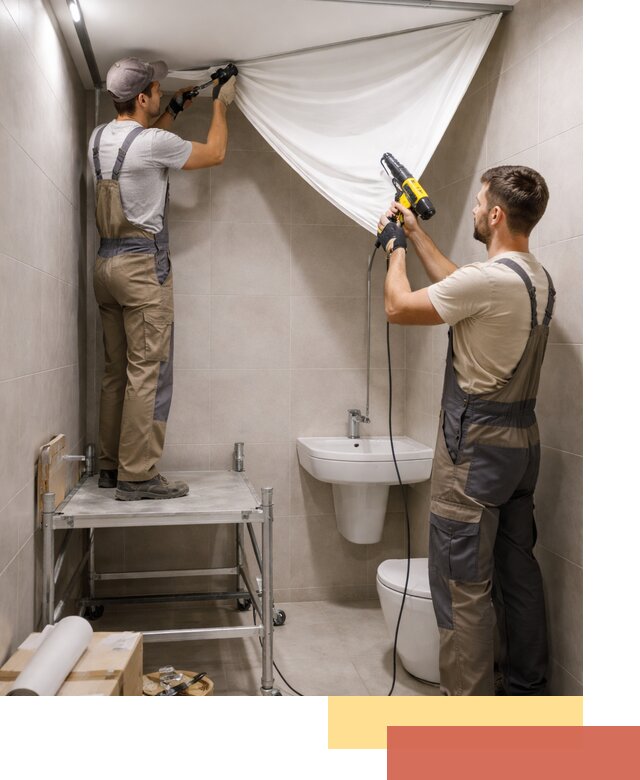 Монтаж натяжного потолка в санузле в Нефтекамске