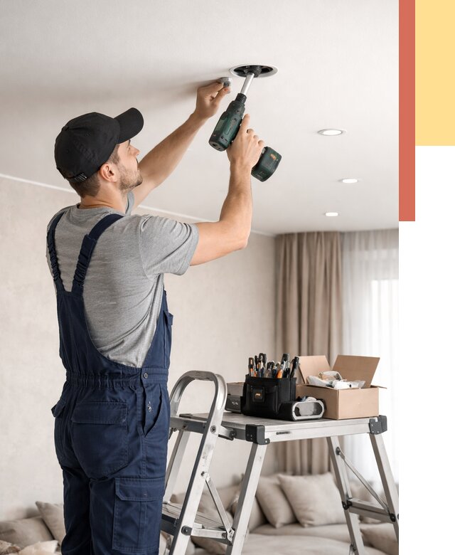 Установка и монтаж точечных светильников в натяжной потолок в Нефтекамске от 1848 руб. | ОТДЕЛОЧНИК-Нтк