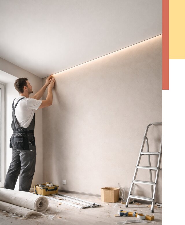 Теневые натяжные потолки в Нефтекамске от 8420 руб. под ключ | ОТДЕЛОЧНИК-Нтк