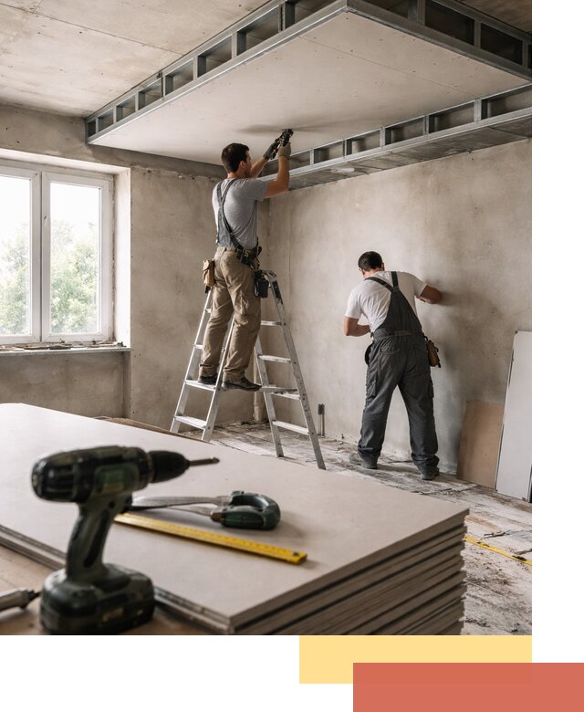 Двухуровневый потолок из гипсокартона в Нефтекамске