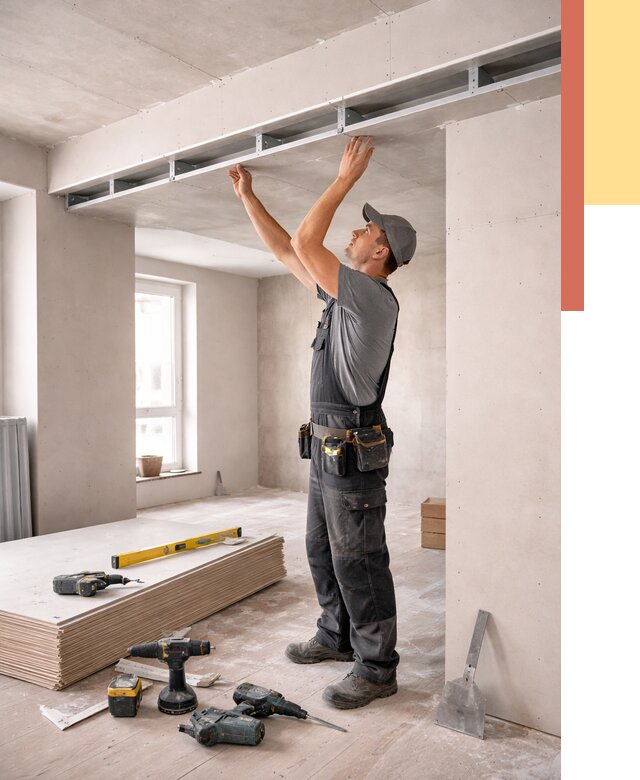 Потолок из гипсокартона с нишей в Нефтекамске от 1284 руб. под ключ | ОТДЕЛОЧНИК-Нтк