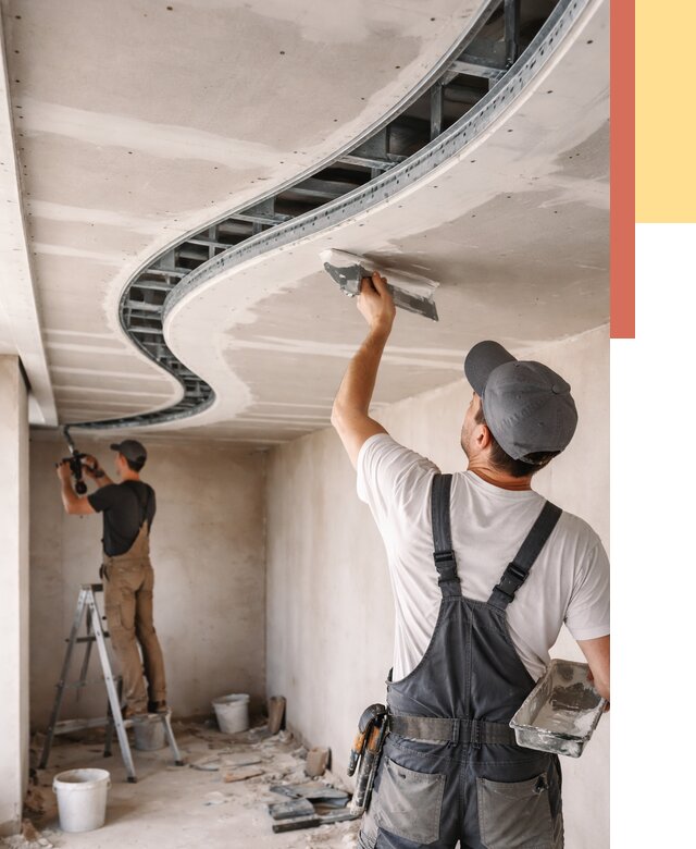 Криволинейный потолок из гипсокартона в Нефтекамске от 2156 руб./м2 | ОТДЕЛОЧНИК-Нтк