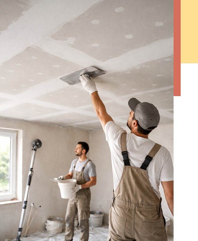 Шпаклевка потолка из гипсокартона в Нефтекамске от 3286 руб./м2 — услуги под ключ | ОТДЕЛОЧНИК-Нтк