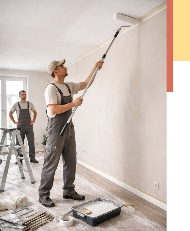 Покраска потолка из гипсокартона в Нефтекамске от 4621 руб./м2 — услуги под ключ | ОТДЕЛОЧНИК-Нтк