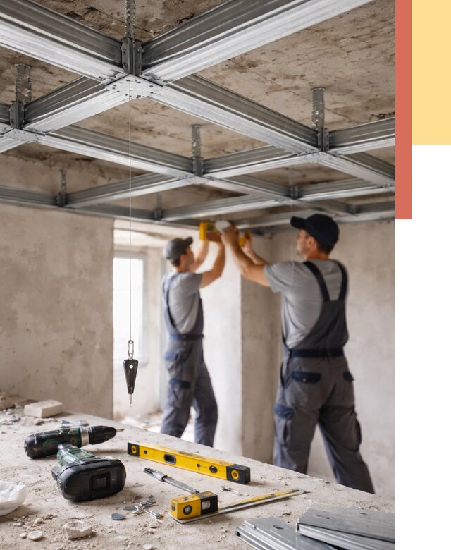 Монтаж каркаса потолка из профиля в Нефтекамске от 4621 руб. — услуги ОТДЕЛОЧНИК-Нтк