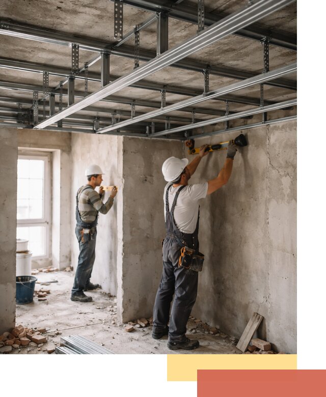 Монтаж каркаса потолка из профильного профиля в Нефтекамске