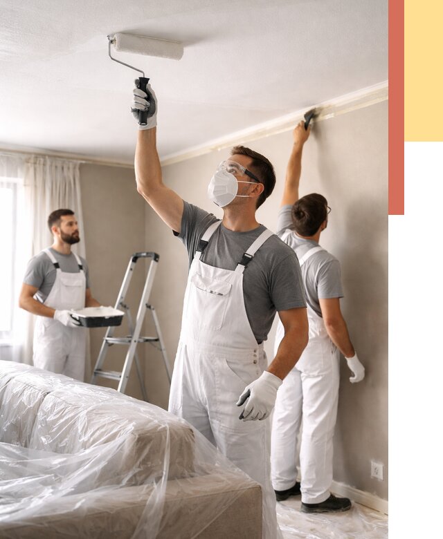 Покраска потолка водоэмельсионной краской в Нефтекамске от 2259 руб/м² — услуги под ключ | ОТДЕЛОЧНИК-Нтк