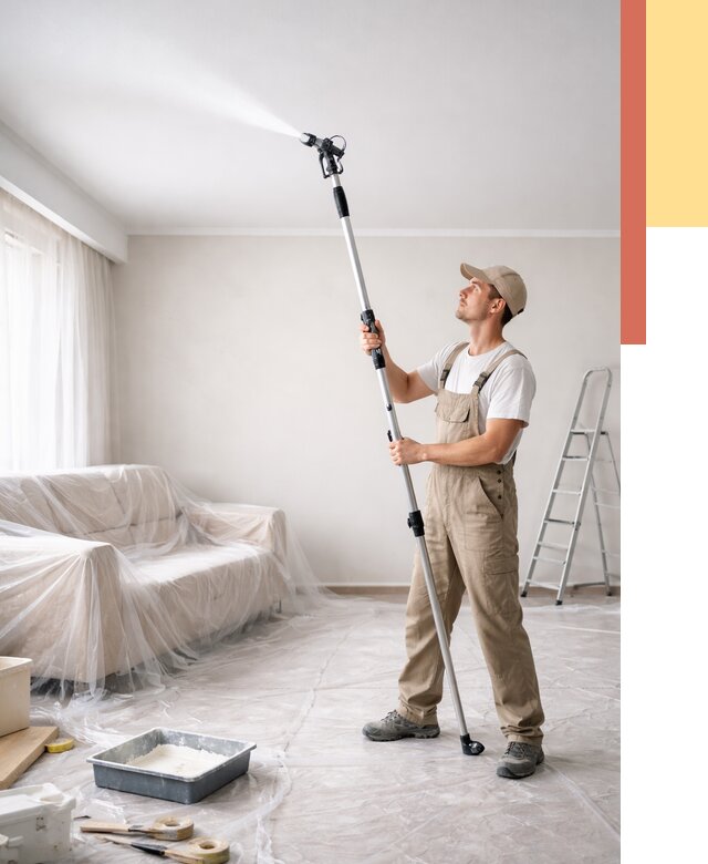 Покраска потолка краскопультом в Нефтекамске от 4621 руб. быстро и недорого | ОТДЕЛОЧНИК-Нтк