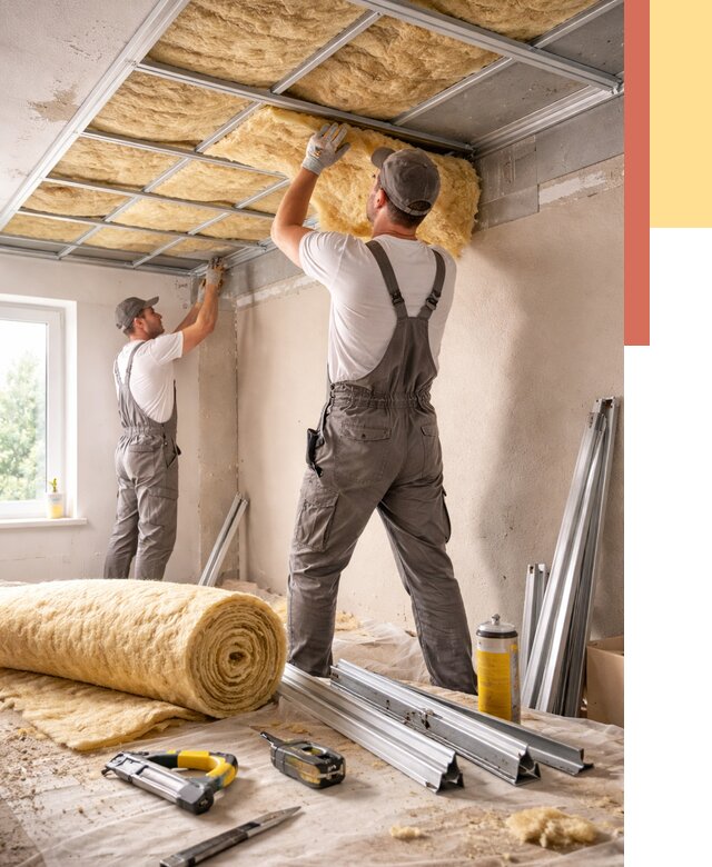 Утепление потолка в Нефтекамске от 7393 руб/м2 — недорого, быстро, под ключ | ОТДЕЛОЧНИК-Нтк