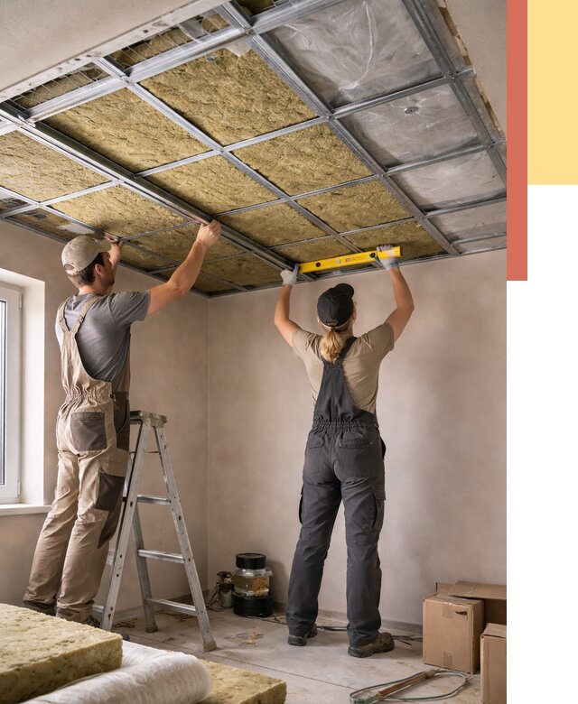 Шумоизоляция потолка в Нефтекамске от 1284 руб. под ключ — услуги ОТДЕЛОЧНИК-Нтк